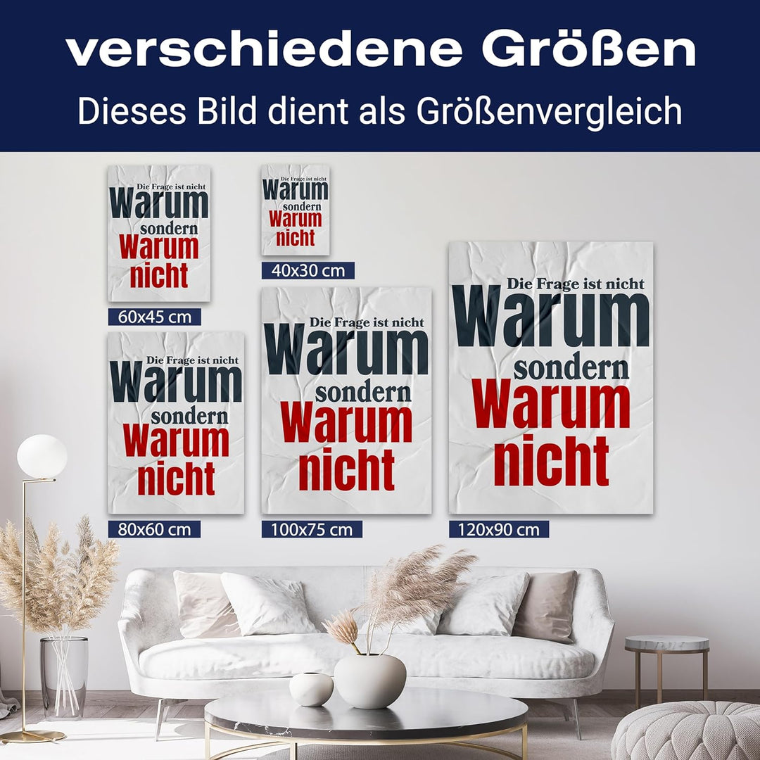 wandmotiv24 Leinwandbild Motivation, 40x30cm, Hochformat, Warum Nicht, Deko, Bilder auf Leinwand, Wa