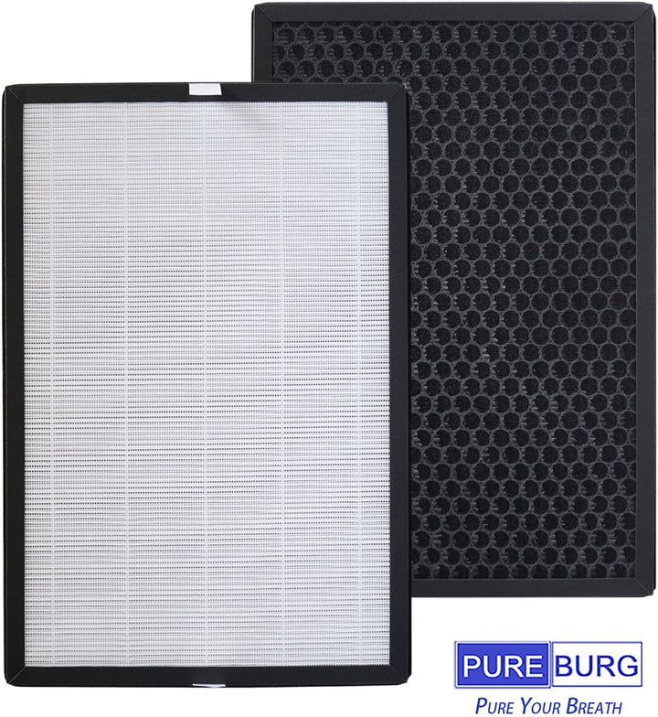 PUREBURG Ersatzfilter kompatibel mit Aiibot EPI188 Luftreiniger,2 Stück H13 HEPA mit Aktivkohlefilte