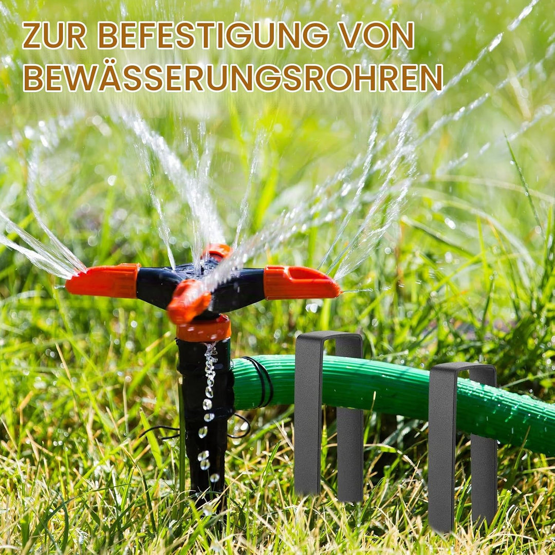 Bodenanker für Rosenbogen Schwarz 30CM U-Förmige Erdanker für Garten Unkrautvlies Kunstrasen Rankhil