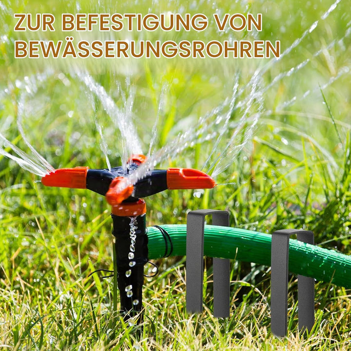 Bodenanker für Rosenbogen Schwarz 30CM U-Förmige Erdanker für Garten Unkrautvlies Kunstrasen Rankhil