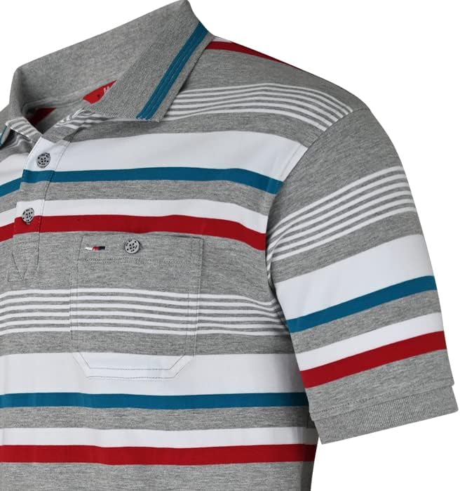 Soltice Herren Polo Shirts Kurzarm, Gestreifte Polohemden mit Brusttasche, Blousonshirts, T-Shirt au
