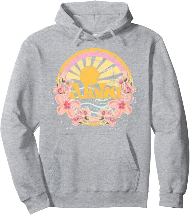 Trendy Tropical Hibiscus Pullover Hoodie