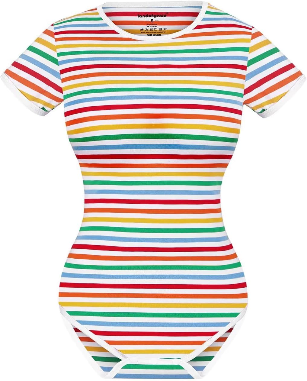 Landofgenie Bodys für Damen Einteiler Bodysuit Jumpsuit Baumwolle Kurzarm Nette Onesie Pyjamas Nacht