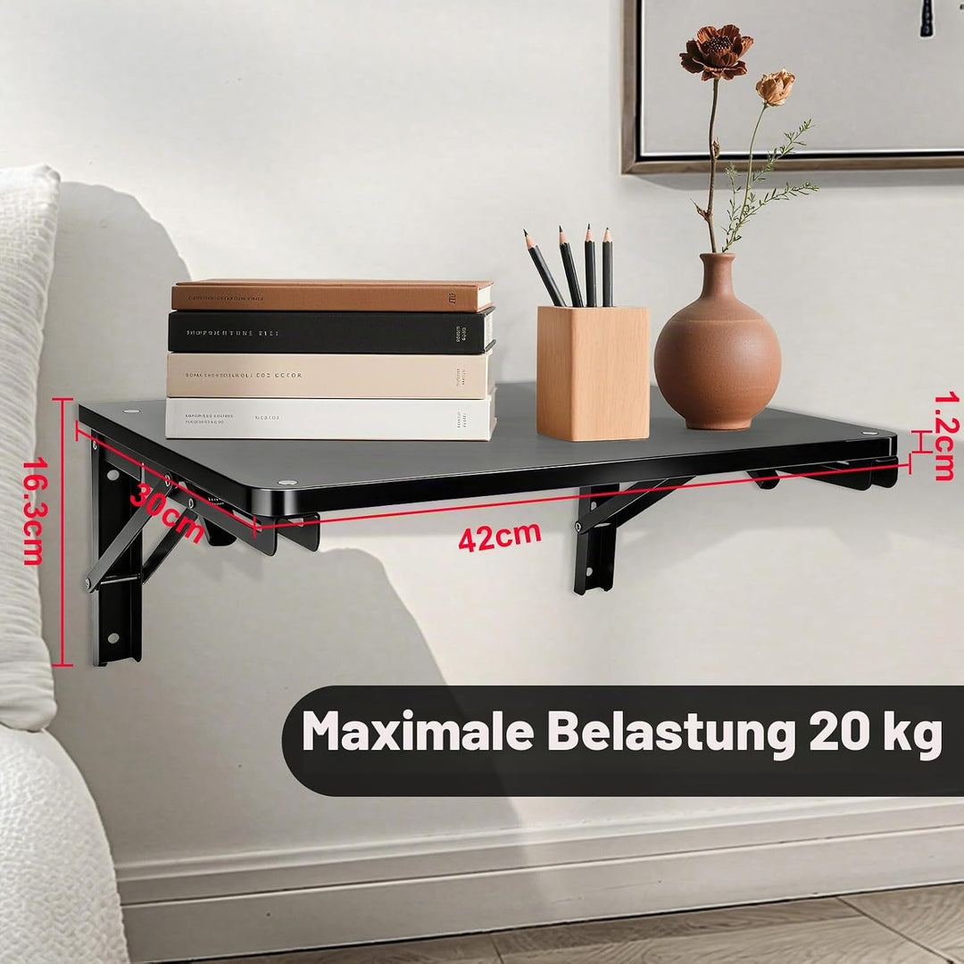 Wandklapptisch Klapptisch Wandmontage,42 * 30cm Holz Wandtisch Klappbar,Geeignet für Wohnzimmer, Sch