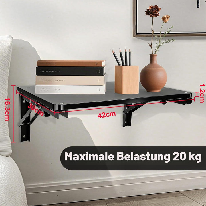 Wandklapptisch Klapptisch Wandmontage,42 * 30cm Holz Wandtisch Klappbar,Geeignet für Wohnzimmer, Sch