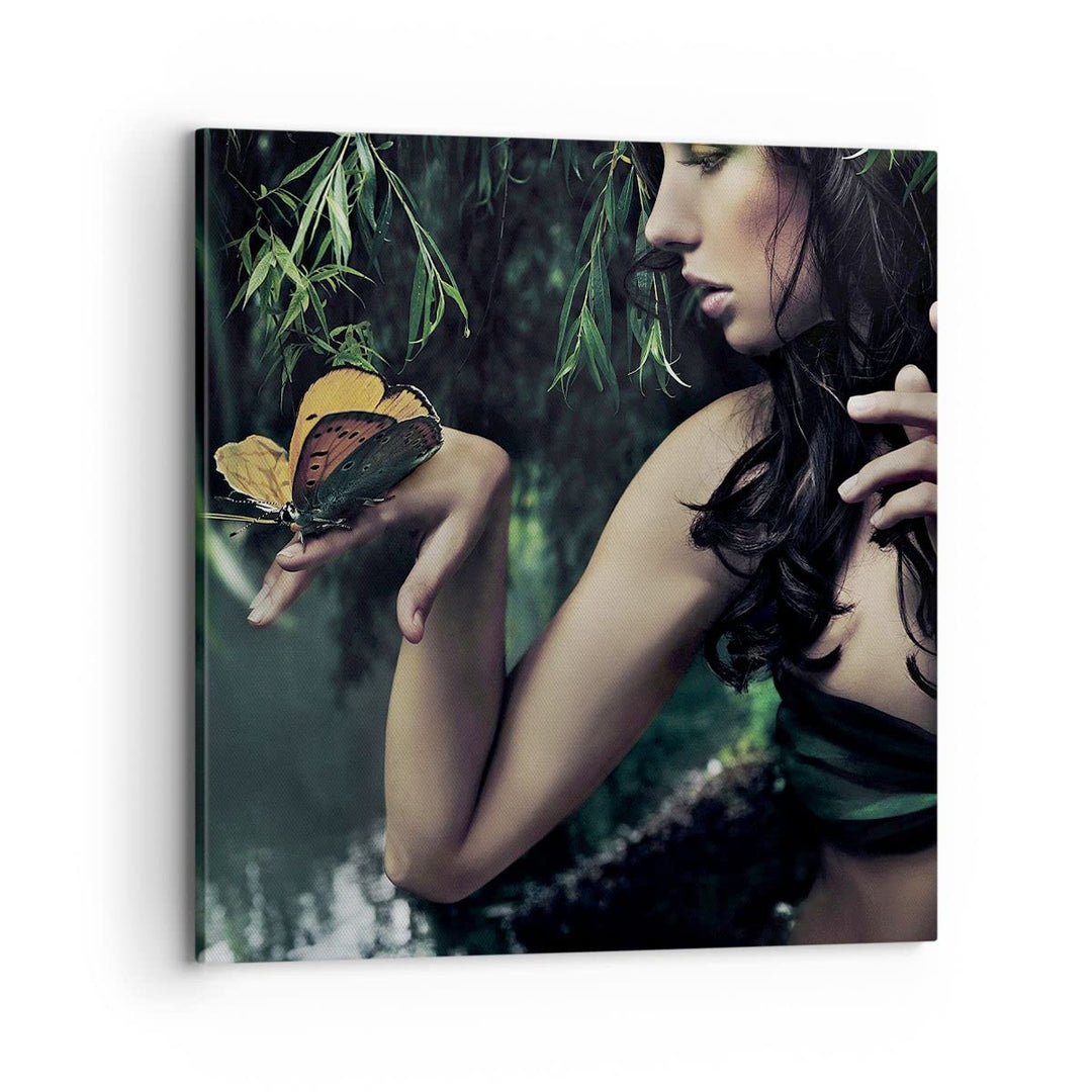 Bilder auf Leinwand 70x70cm Leinwandbild Körper Kosmetik Mode Schmetterling Gross Wanddeko Bild Schl