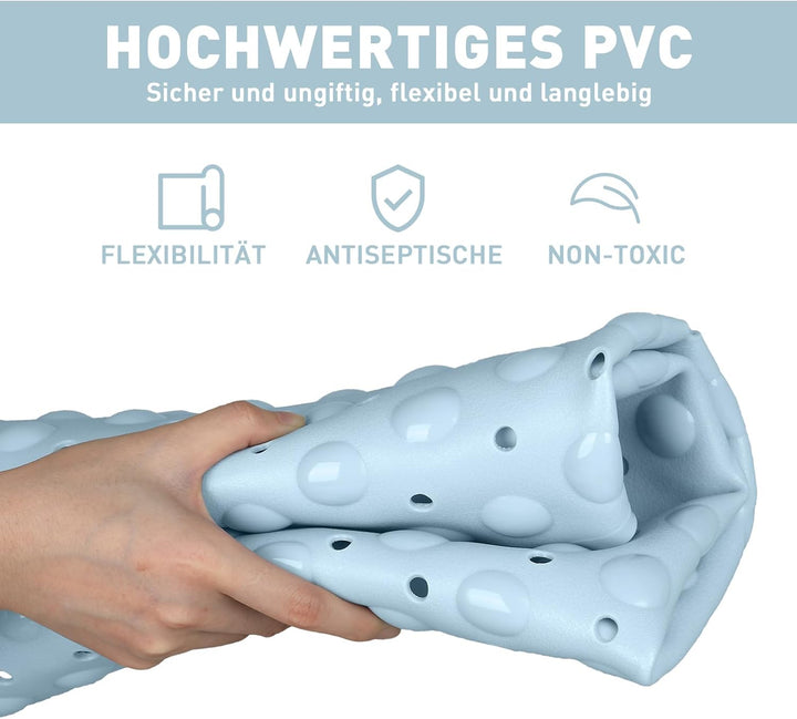 Duschmatte rutschfest Eckduschmatte 70 * 70cm, Duscheinlage Dreieckig mit Saugnäpfe für Eckdusche, D