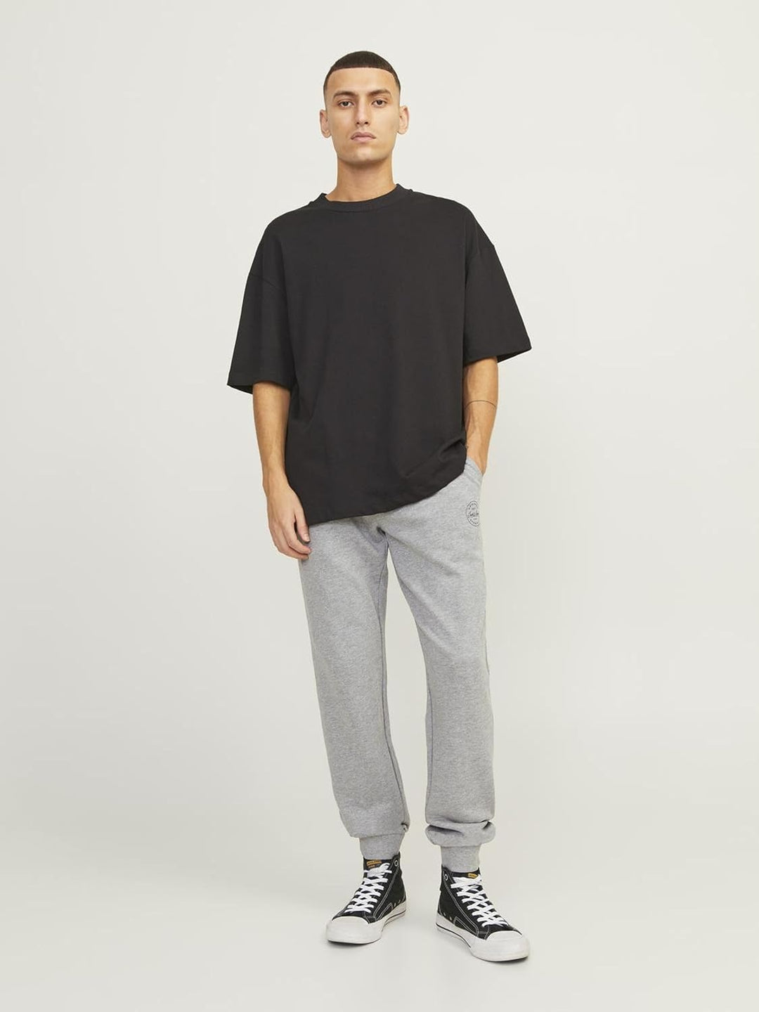 JACK & JONES Male Jogginghose Regular Fit Jogginghose S Light Grey Melange, S Light Grey Melange