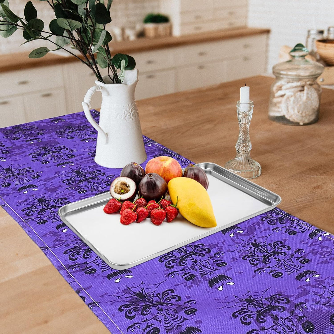 VALICLUD Edelstahl Backblech und Servierplatte Rechteckig 35 X 25 X 1,5cm Vielseitig Einsetzbar zum