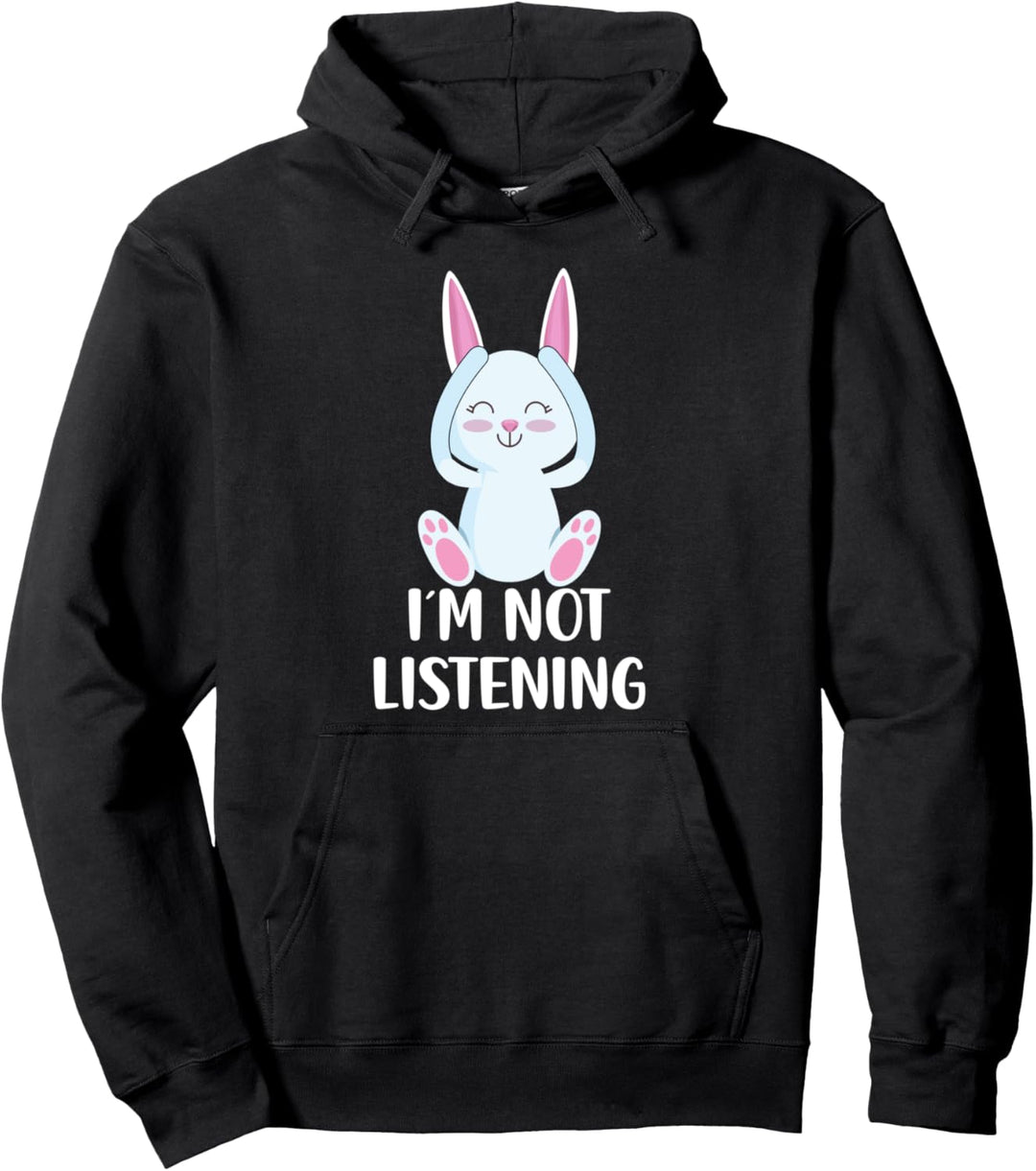 Ich höre nicht zu Sprüche lustige Osterhasen Pullover Hoodie