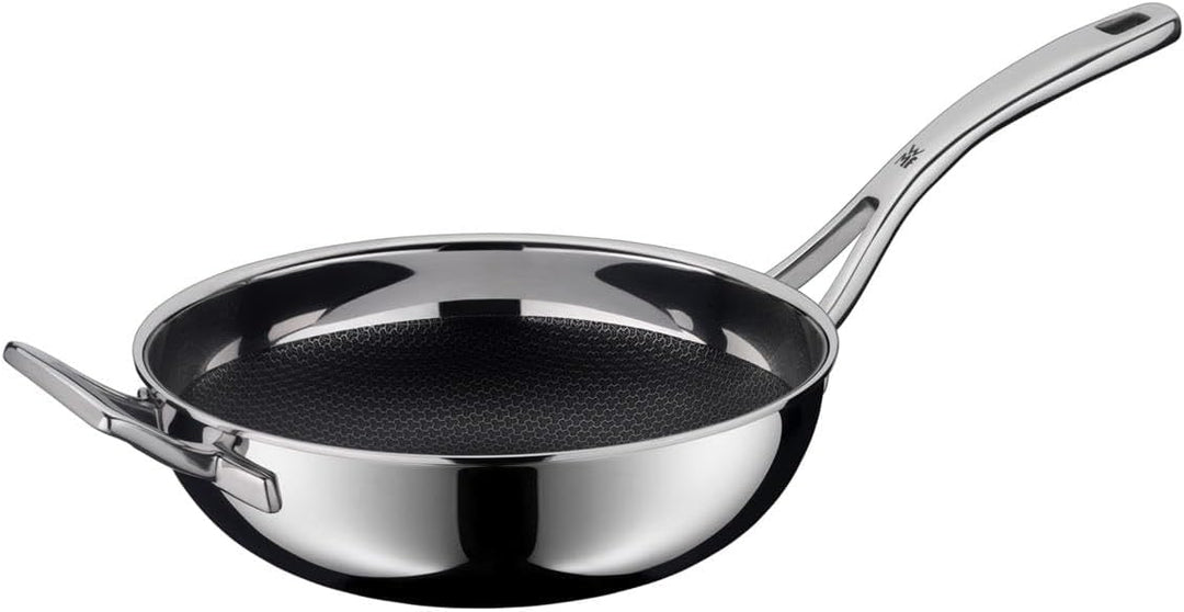 WMF Profi Resist Wokpfanne 28 cm, Wok Induktion, Mehrschichtmaterial vollbeschichtet, Wabenstruktur,