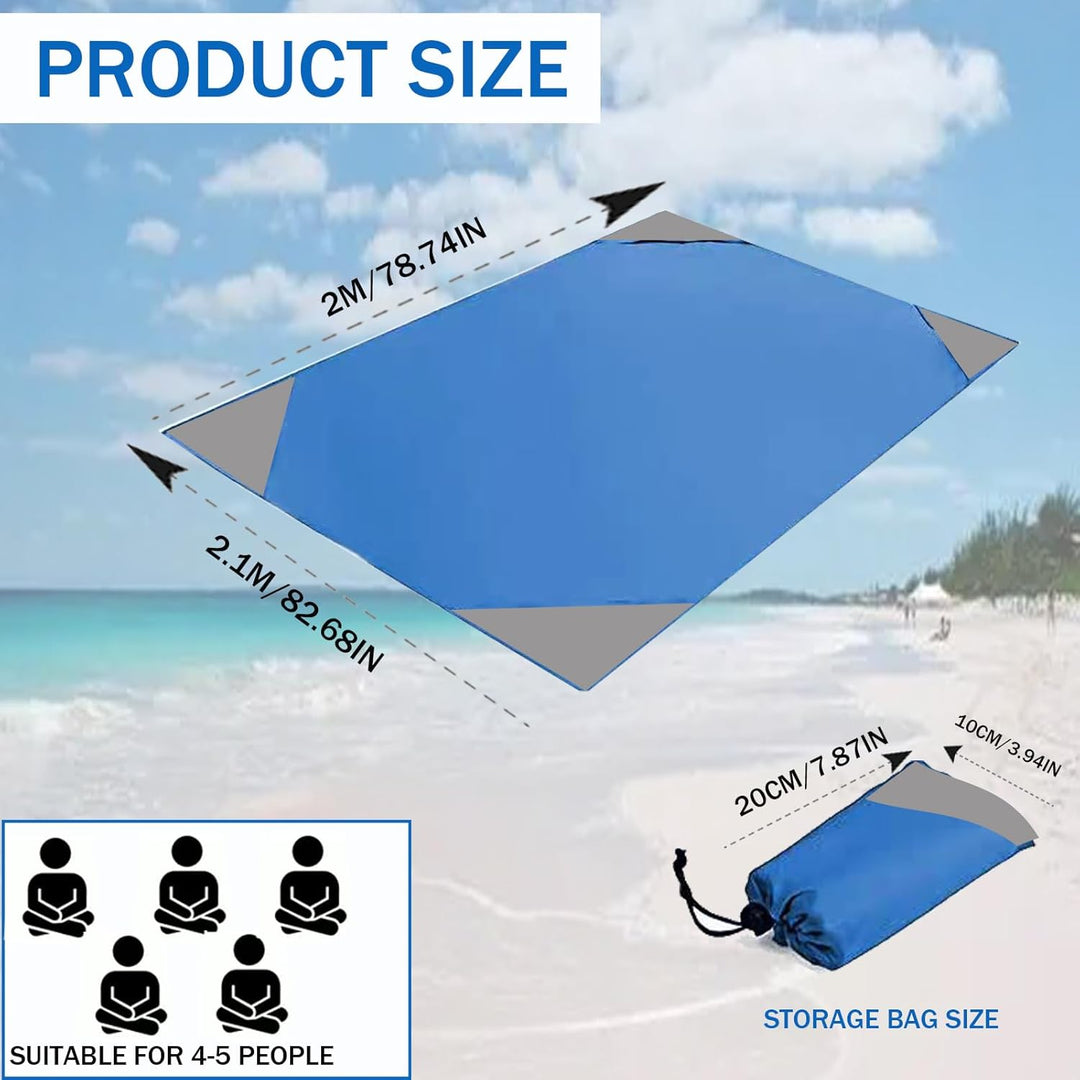 WLHFDC Picknickdecke mit 4 Befestigung Ecken,Ultraleicht Tragbare Stranddecke,Campingdecke,Picknickd