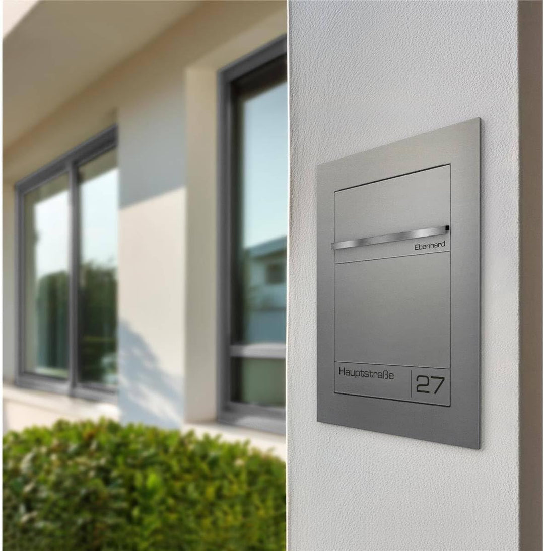 Metzler Unterputz Briefkasten Graualuminium RAL 9007 – Hochwertiger Einbaubriefkasten aus pulverbesc