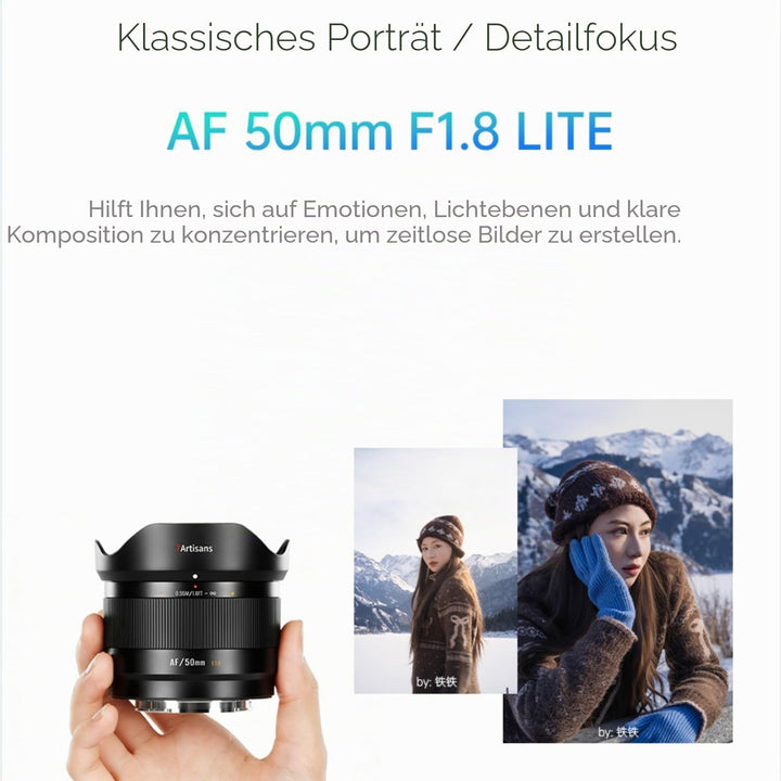 7artisans AF 50mm F1.8 Objektiv für FX – Lichtstarkes Spiegellose Festbrennweite Objektiv mit STM-AF