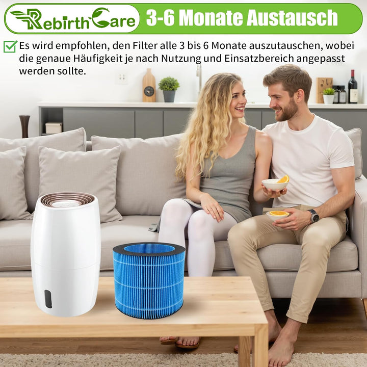 Rebirthcare 2 Stück AMF220 Ersatzfilter für Philips Luftreiniger AMF220/15 und HU3916/10 HU3918/10 H
