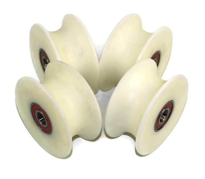 (80-34-12) 4 Stück x 80mm Durchmesser gefräste Nylon-Riemenscheibe verschiedene Rillengrössen Made i