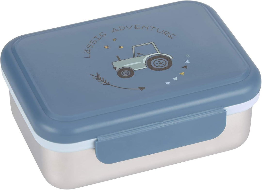 LÄSSIG Kinder Brotdose Edelstahl Lunchbox Frühstücksbox Nachhaltig Kindergarten Schule/Adventure Tra