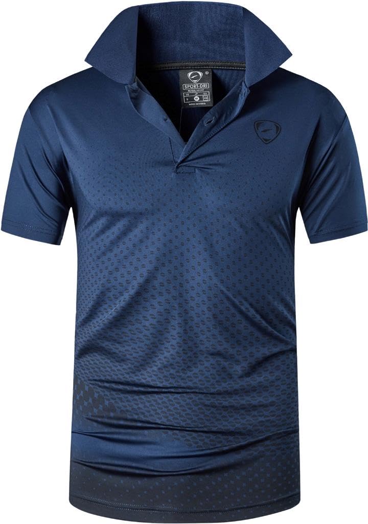 Jeansian Herren Kurzarm Passform Sport Polo Tee Shirts T-Shirts Tops Poloshirt Golf Tennis Picklebal