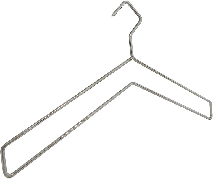 edler Design Garderobenbügel aus Edelstahl, 5 mm, 43 cm, Silber Glanz, 5 Stück