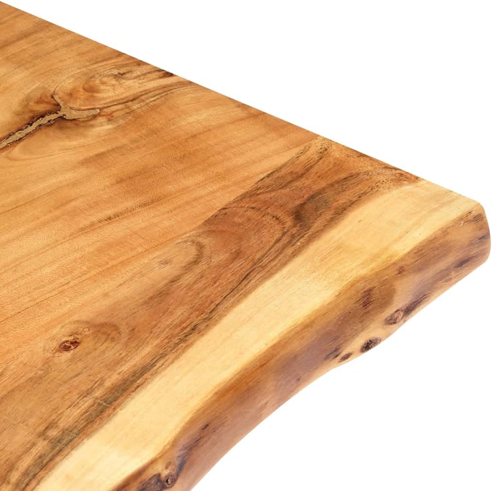 vidaXL Massivholz Tischplatte Baumkante Massivholzplatte Akazie 118x(50-60) x3,8cm 120 x 60 x 3.8 cm
