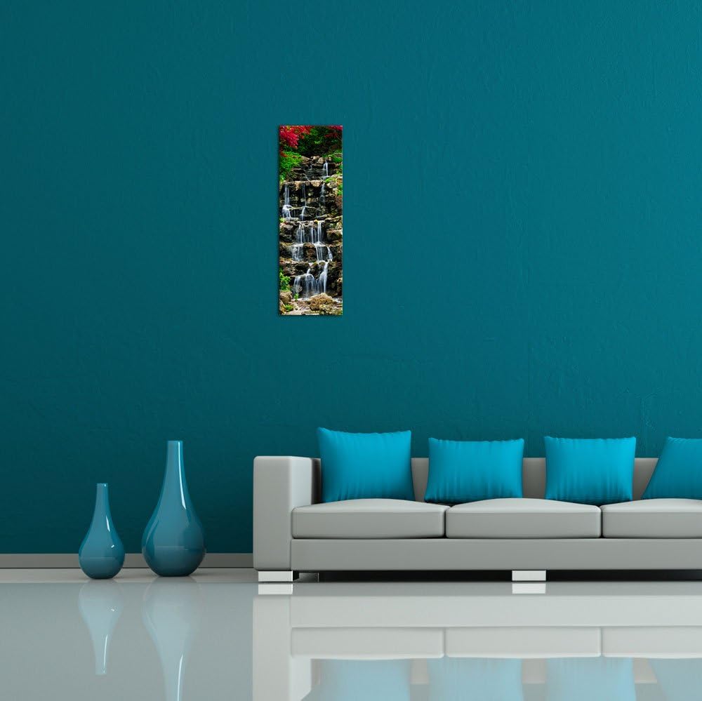 Bilderdepot24 Bild auf Leinwand | Wasserfall II in 30x90 cm als Panorama Wandbild | Wand-deko Dekora