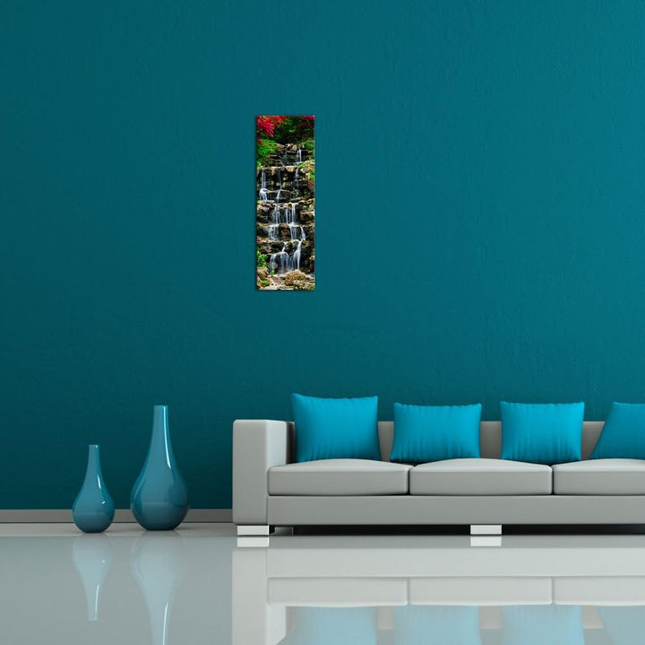 Bilderdepot24 Bild auf Leinwand | Wasserfall II in 30x90 cm als Panorama Wandbild | Wand-deko Dekora
