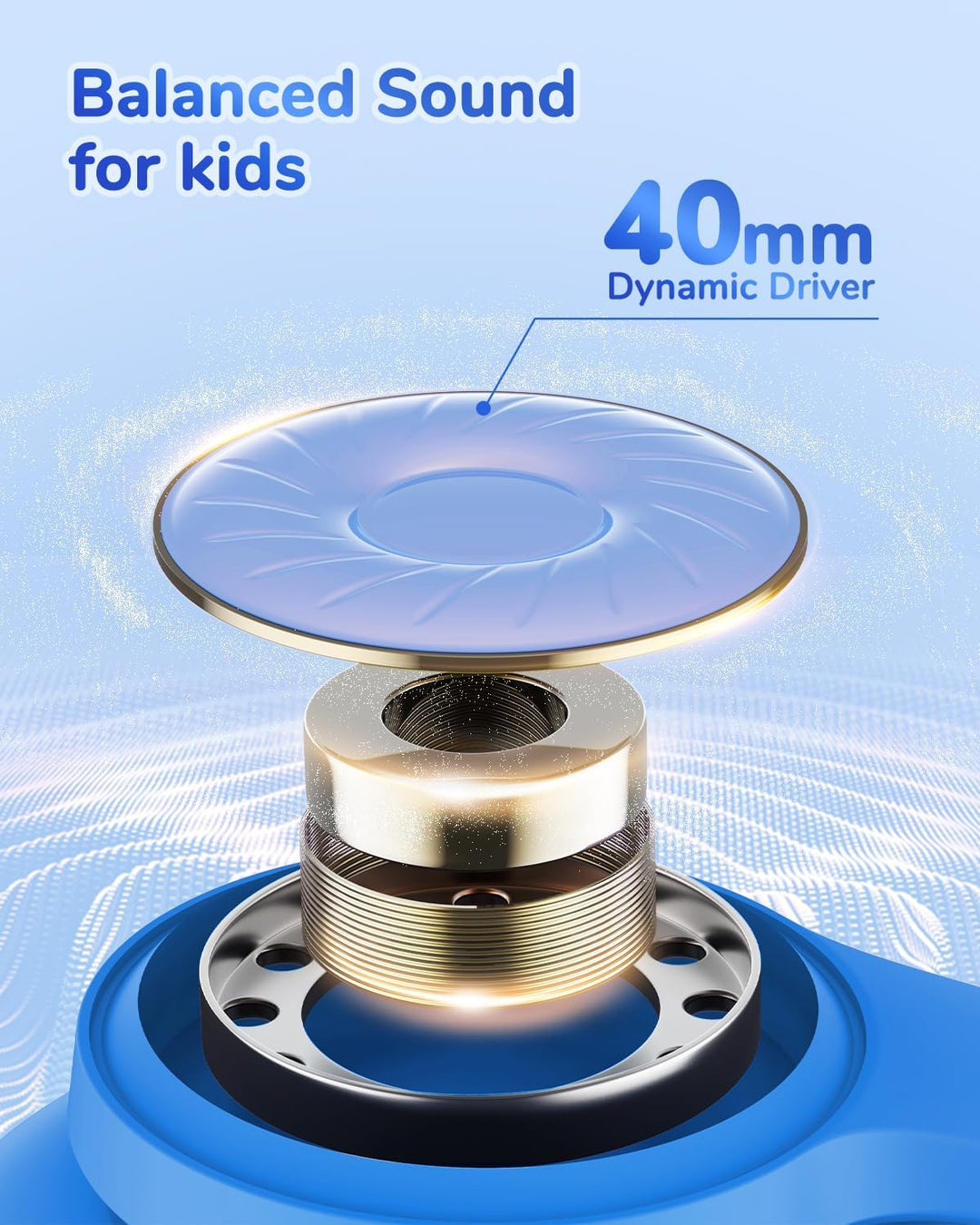 iiClever Noise Cancelling Bluetooth Kopfhörer Kinder, 60 Spielzeit, Sichere Lautstärke 80 dBA, Typ-C