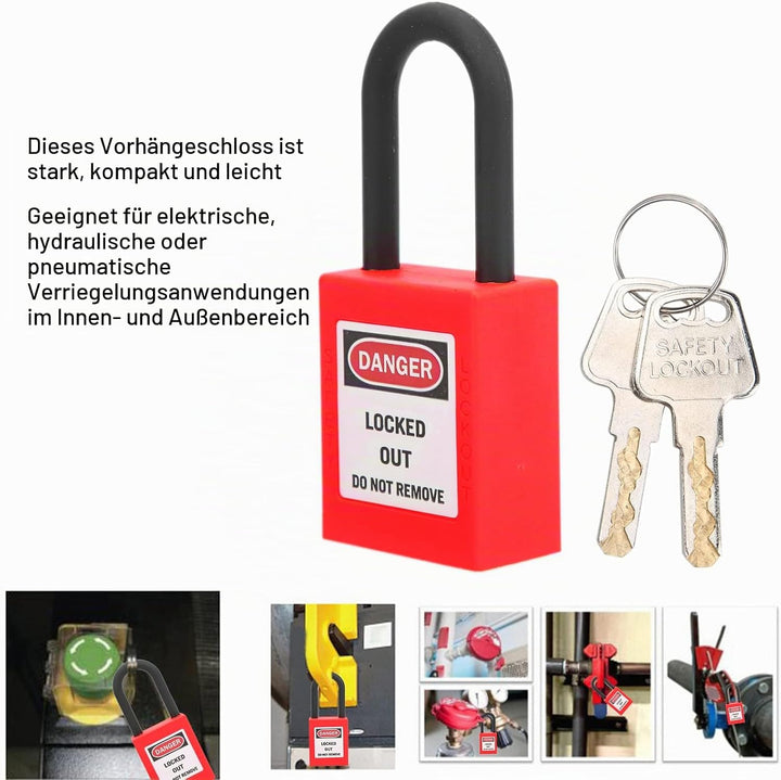 5 Sätze Lockout-Schloss, 38 Mm, Nylon, Staubdicht, Sicherheits-Vorhängeschloss, Tagout-Schlösser, Lo