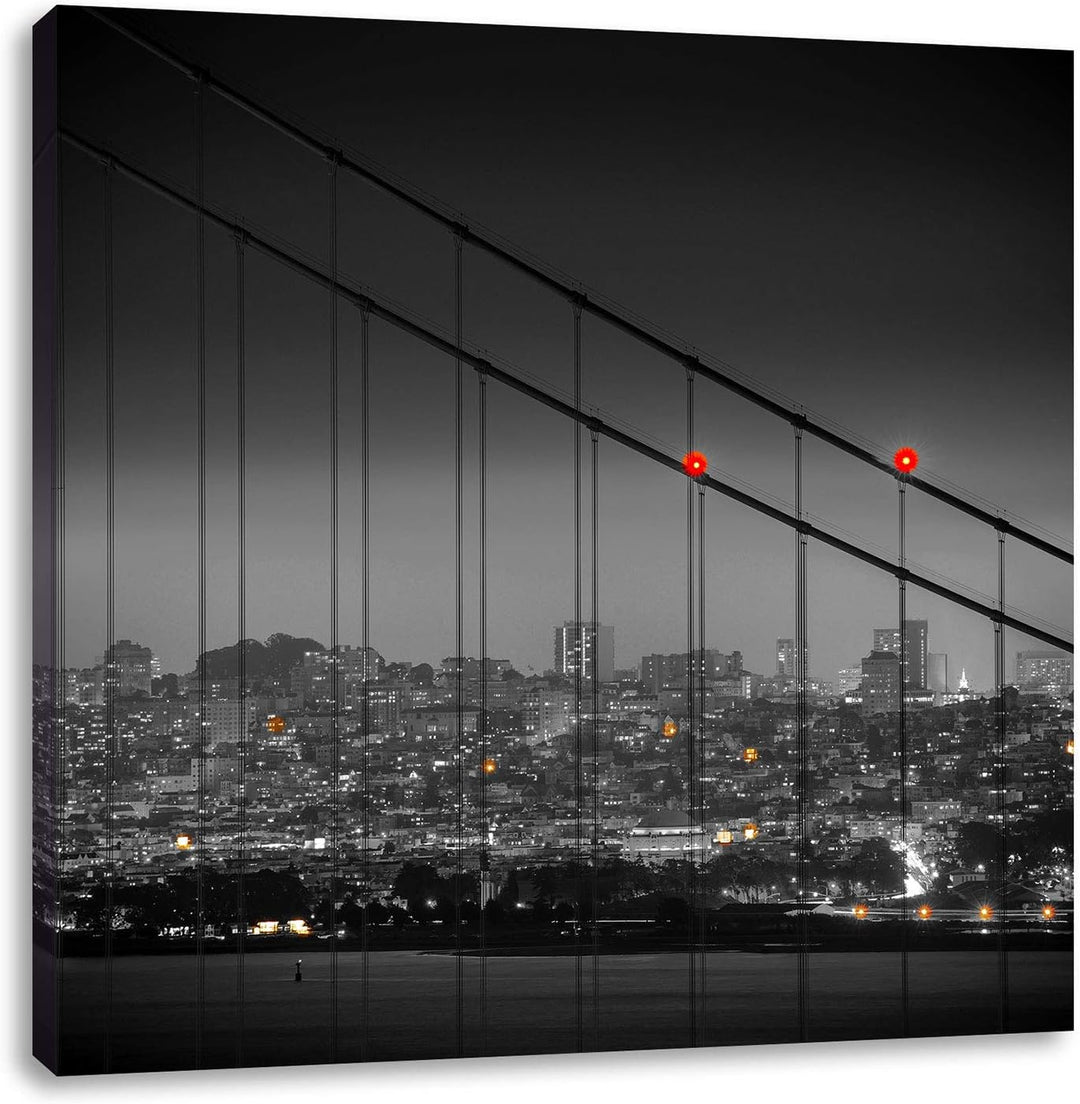 Pixxprint Skyline von San Francisco als Leinwandbild/Grösse: 70x70 cm/Wandbild/Kunstdruck/fertig bes