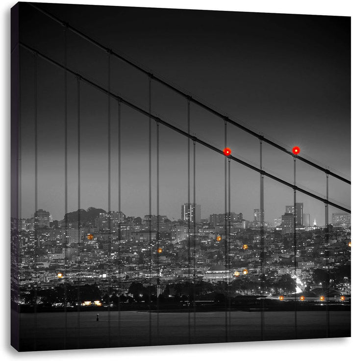 Pixxprint Skyline von San Francisco als Leinwandbild/Grösse: 70x70 cm/Wandbild/Kunstdruck/fertig bes