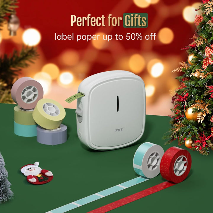 prt Qutie Bluetooth Beschriftungsgerät Selbstklebend, Tragbarer Mini Etikettiergerät, USB Aufladen E