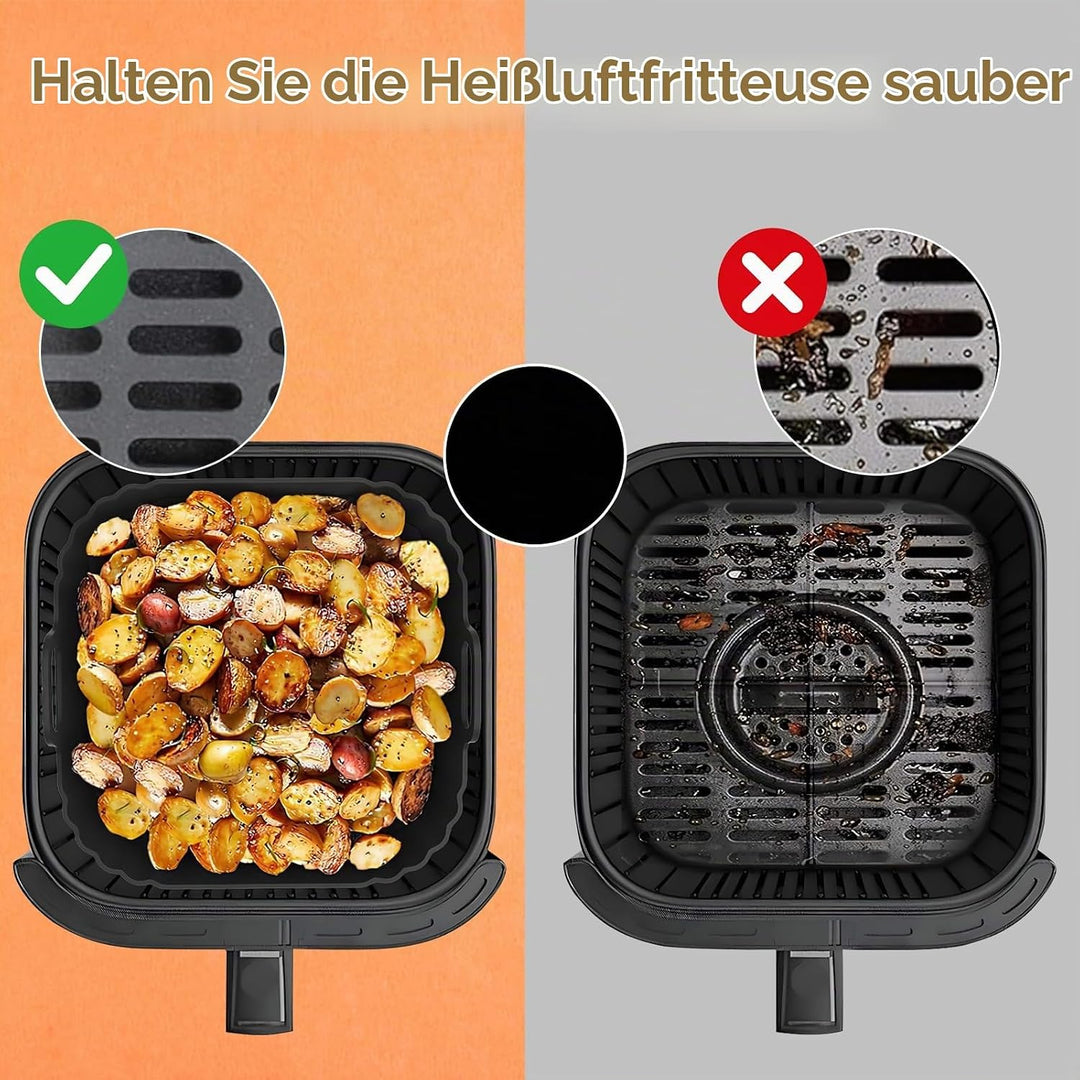 Silikonform Heissluftfritteuse Zubehör für Cosori Turbo Tower/Pro/Smart, Airfryer Zubehör 10,8L Doub