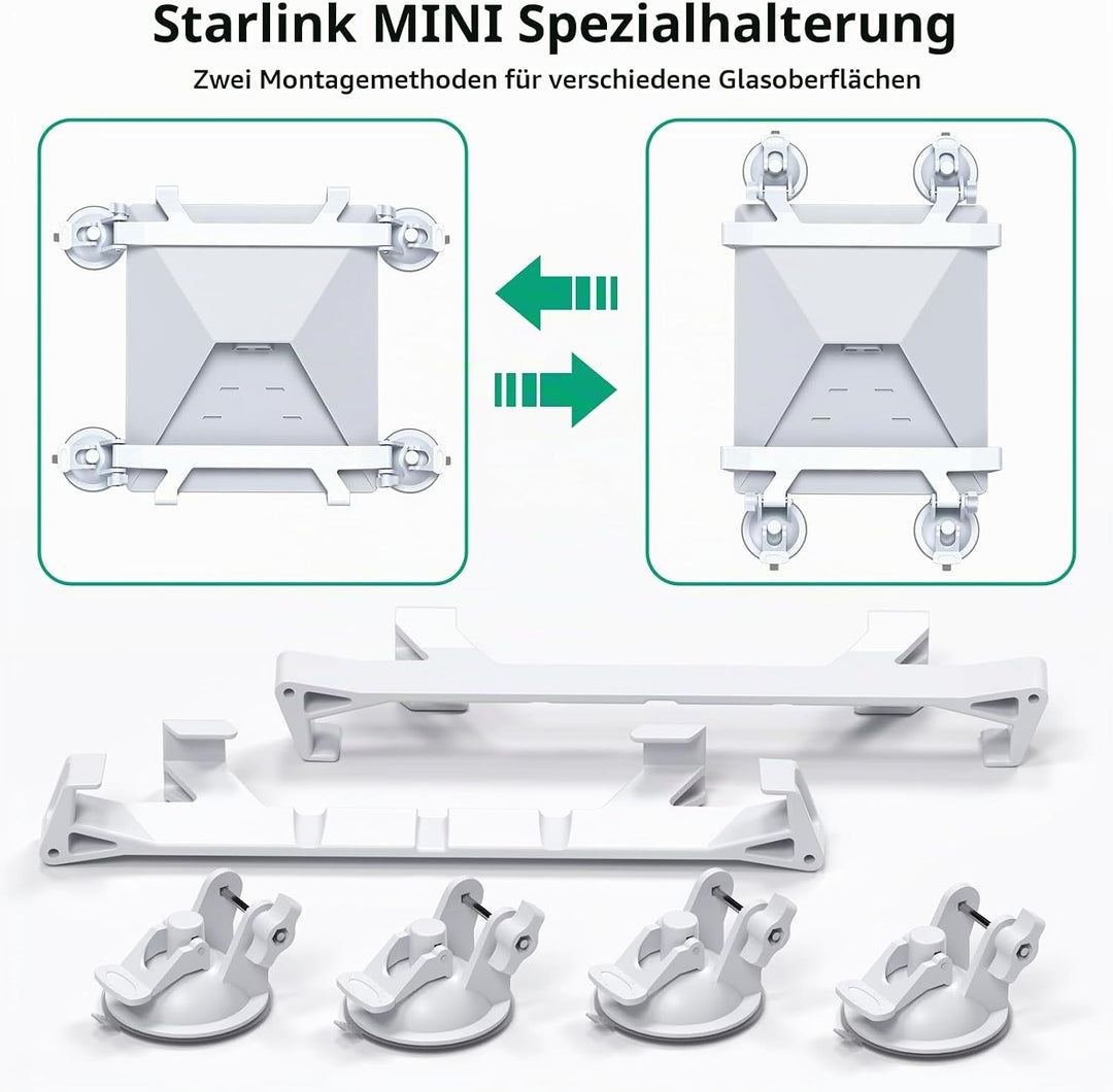 Starlink Mini Halterung mit verstellbarem Design und starken Saugnäpfen – Flexible Befestigung für A