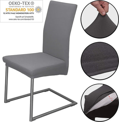 Staboos Stuhlhussen 6er Set - Hohe Elastizität - Stuhlbezug 6er Set - ÖKO TEX Zertifiziert (Stein) 6