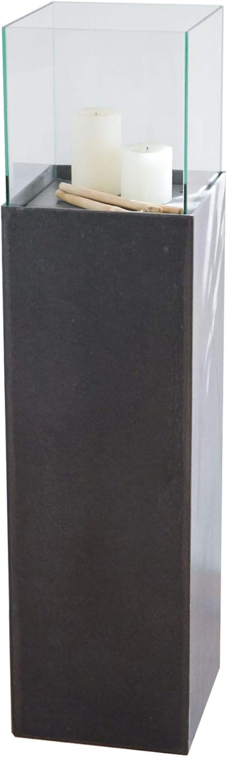 Windlicht-Säule Kerzenständer Deko-Laterne Candela Beton-Optik Anthrazit 100 cm hoch 25x25x100 cm An