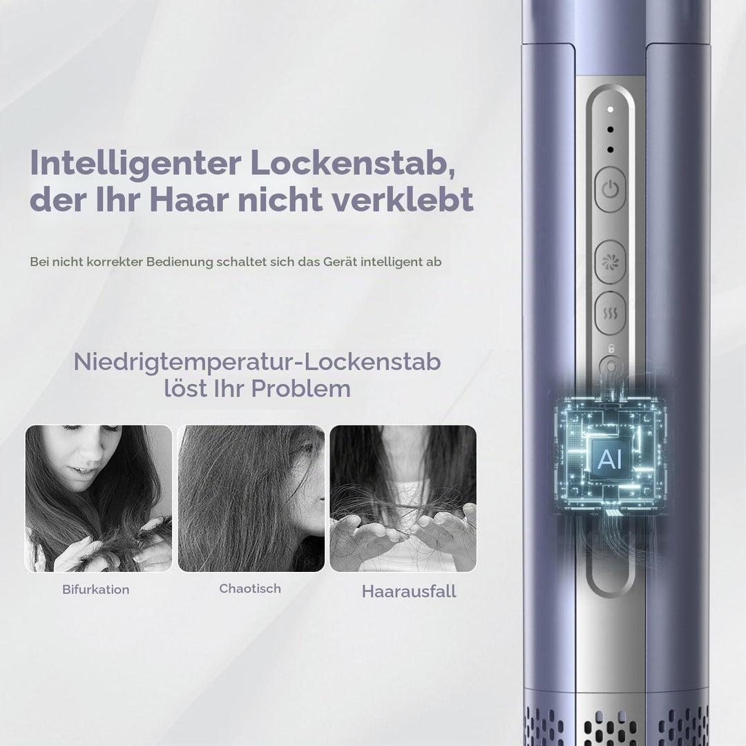 Hairstyler Set, Warmluftbürste Set, 6 in 1 Air styler, Haarstyler mit Lockenstab, 110000 RPM, Negati