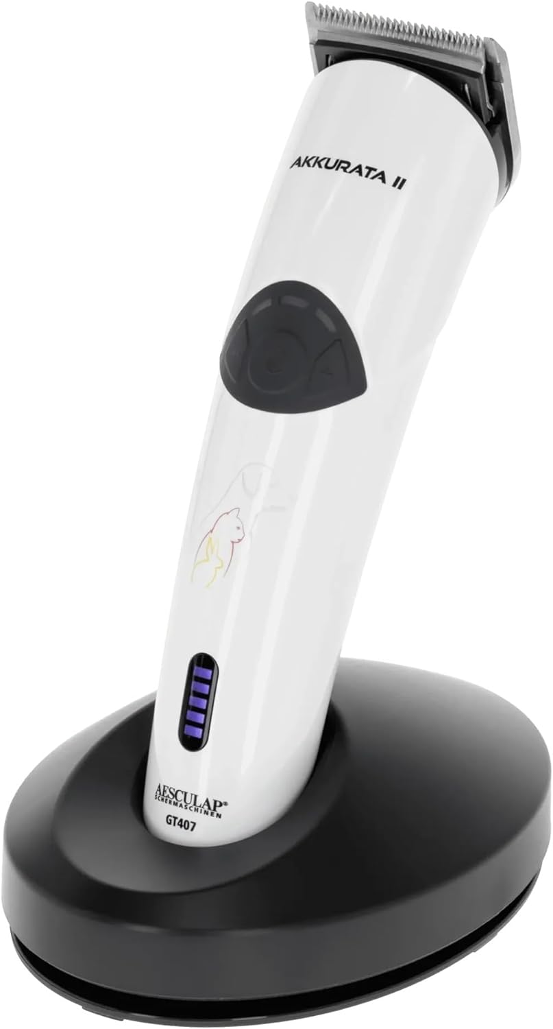 Rotschopf24 Aesculap Akkurata 2 GT407. Profi Hunde Schermaschine. Akku & Netzbetrieb, 180 Min Laufze