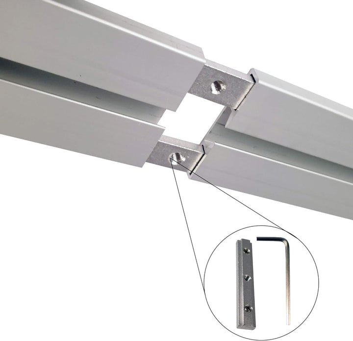 Vorhangschiene "silber" aus Aluminium, alle Längen bis 480cm möglich, Flache Gardinenschiene (7mm),