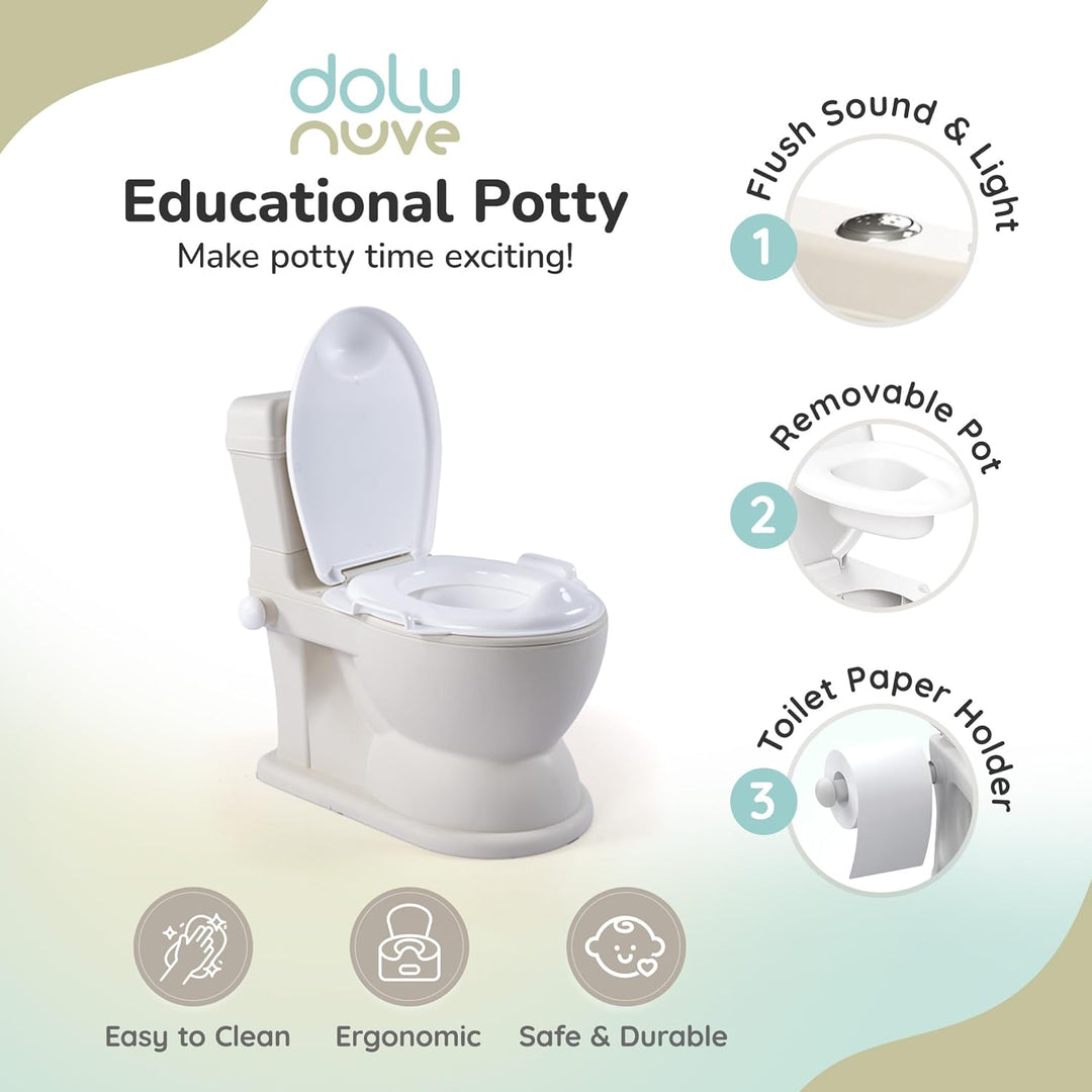 Dolu XL Pädagogisches Töpfchen – bequem & einfach zu bedienen – Relax Beige – perfekt für das Töpfch