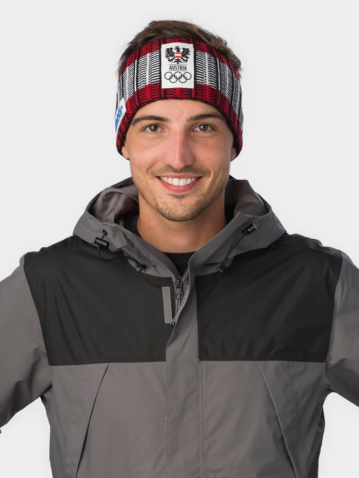 Eisbär Stirnband Herren &amp; Damen Cortina Rot - Merino Headband für Frauen - Haarband mit Fleece schüt
