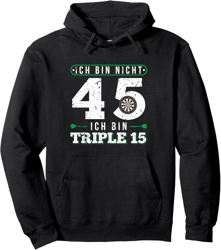 45. Geburtstag Geschenk Dartspieler Lustiges Dart Spruch Pullover Hoodie