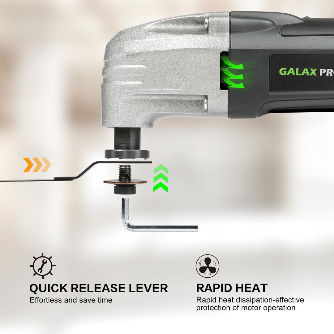 GALAX PRO 180W oszillierendes Multifunktionswerkzeug, 22000 OPM, 3 Grad Oszillationswinkel mit 3 Säg