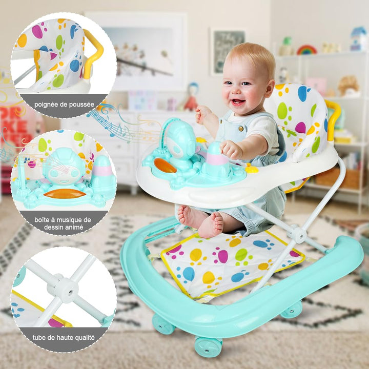 Lauflernhilfe für Babys, faltbar, Lauflernhilfe für Babys, multifunktional, mit leisen Rädern, Aktiv