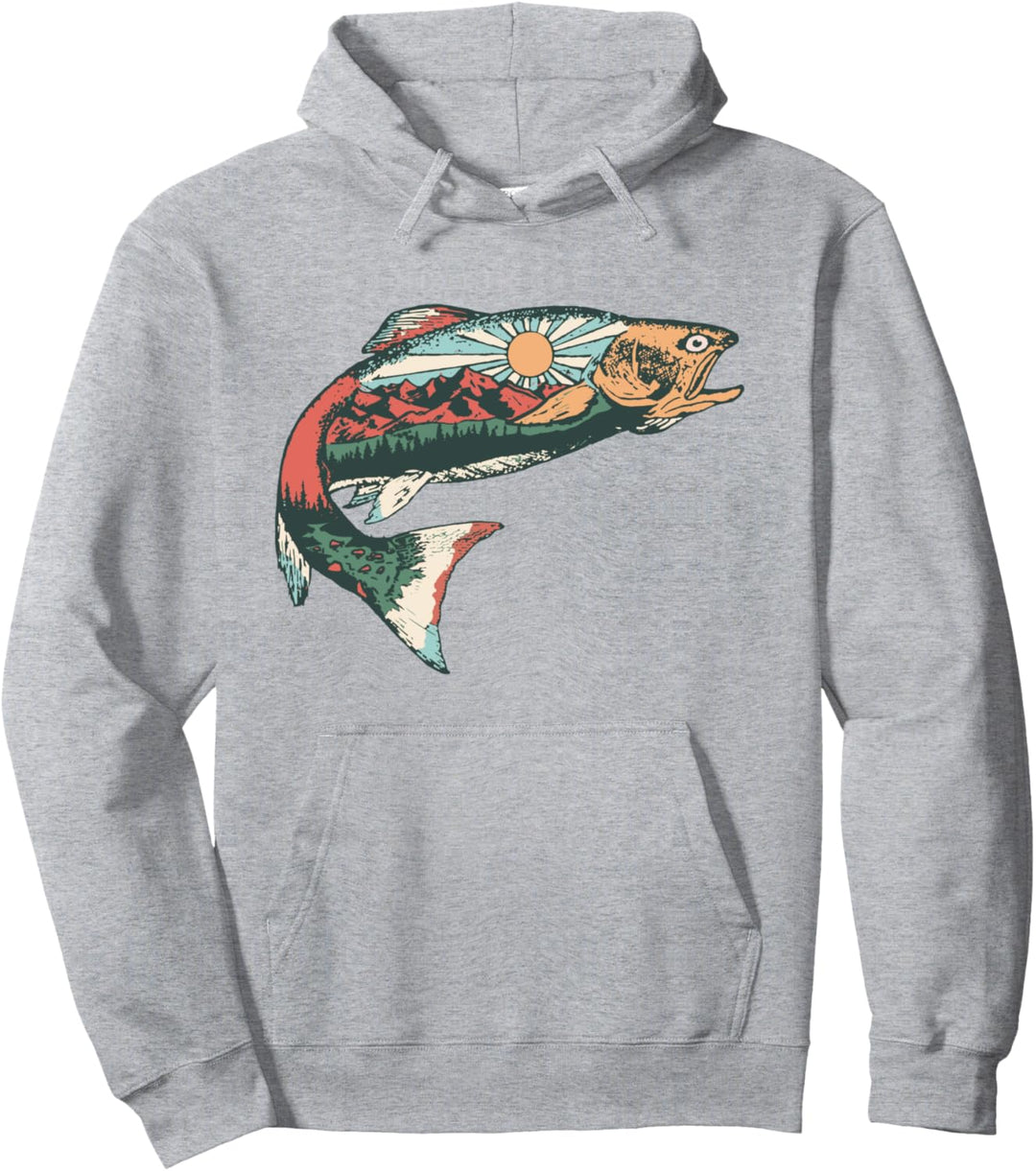 Trout Outdoor Illustration Series - Green Desert Pullover Hoodie