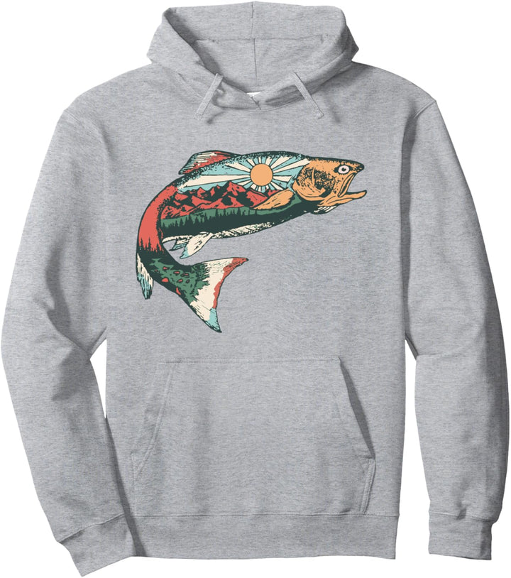 Trout Outdoor Illustration Series - Green Desert Pullover Hoodie