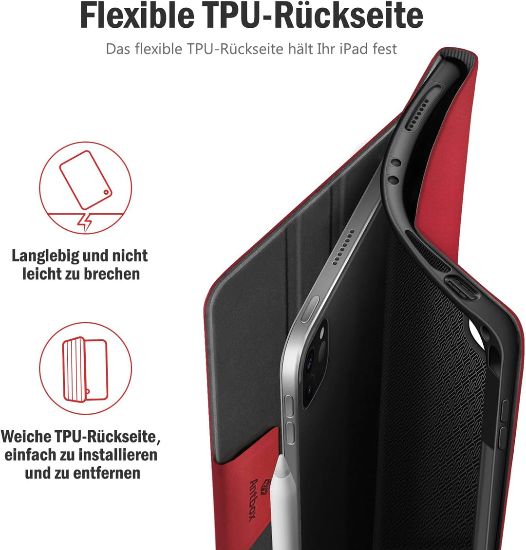 Antbox Hülle für iPad Pro 11 2022 (4. Generation)/2021(3. Gen)/2020(2. Gen)/2018 mit stifthalter App