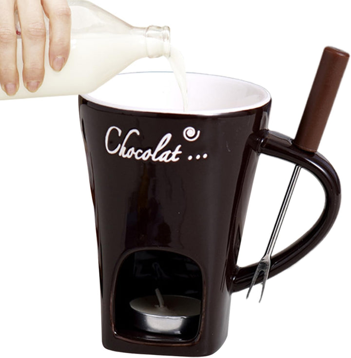 Schokoladen Fondue Tassen 130 Ml Schokofondue Tasse Keramik Mit Gabel Tasse Zum Schokolade Schmelzen