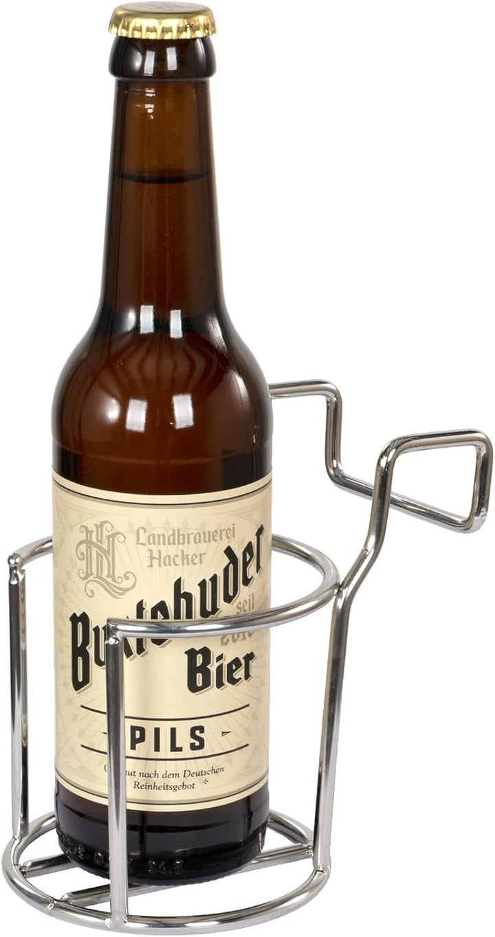 Flaschenhalter aus Edelstahl für den Strandkorb, zum seitlichen