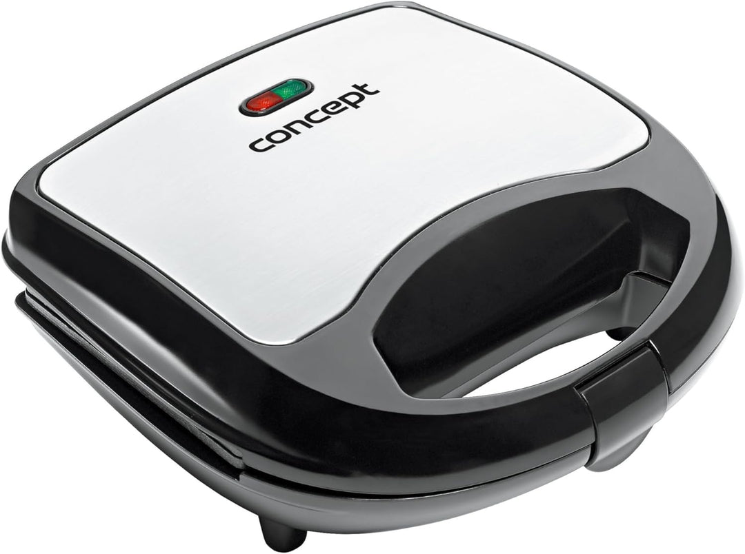 CONCEPT Hausgeräte sv3031 Sandwich-Toaster mit viereckigen Platten, 700 W, edelstahl / schwarz Squar