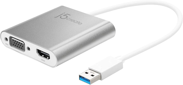j5create USB 3.0 zu VGA & HDMI Multi-Monitor Adapter - Kompatibel mit Microsoft Windows (32-Bit oder